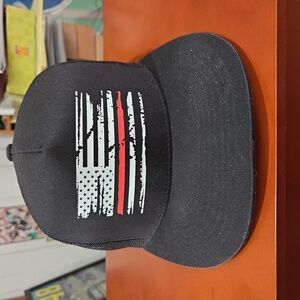 Brand new black thin red line hat snapback